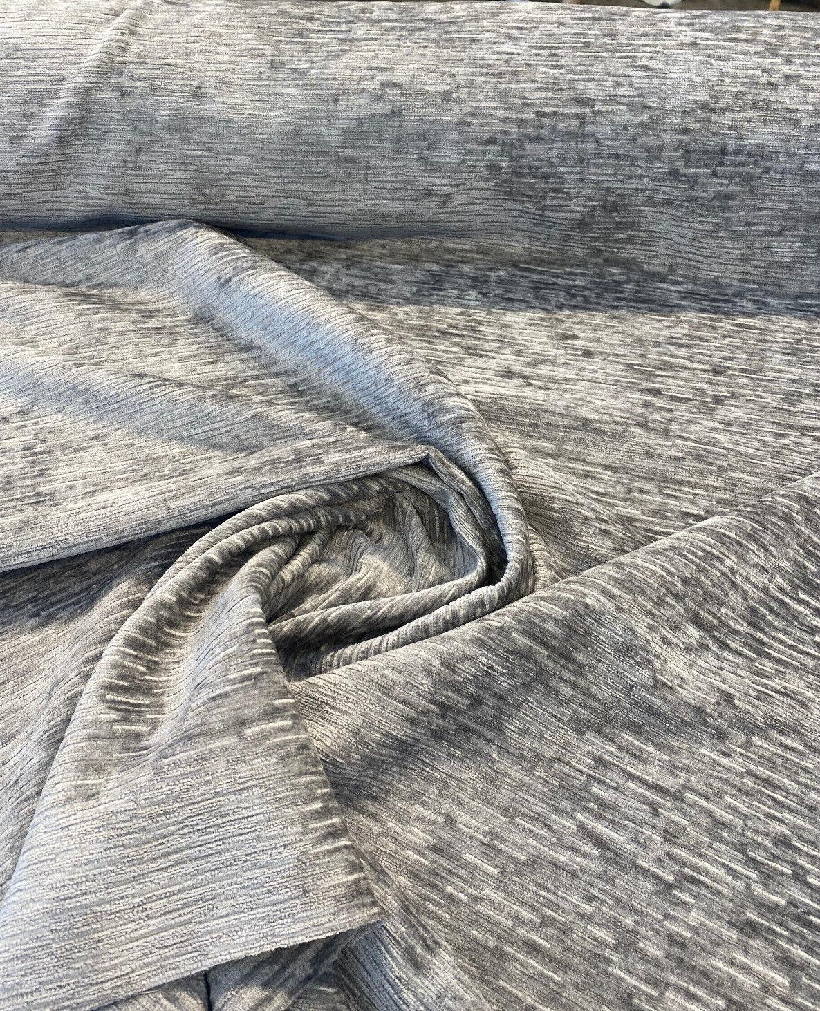 Tabu Gray Minor Soft Chenille Velvet Texture Upholstery Fabric - Gray Minor, 56" Width (1 Yard)