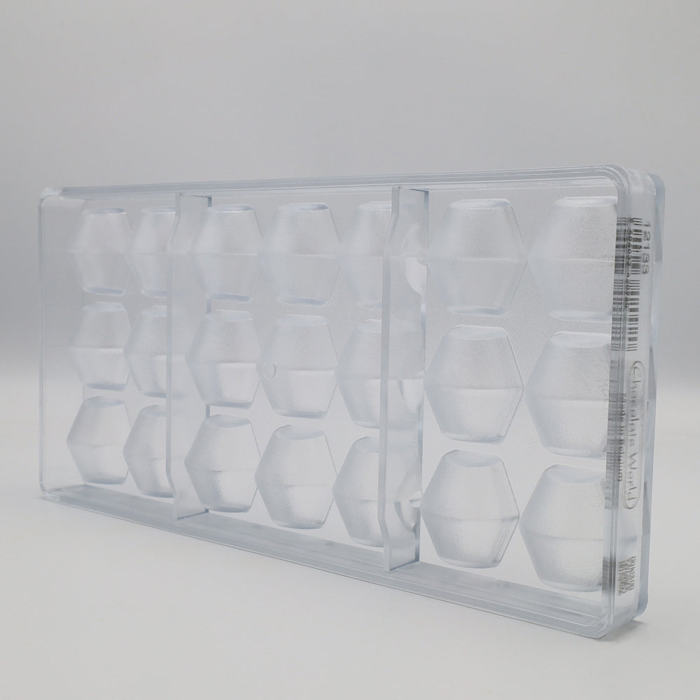 Chocolate World Horizontal Cone Polycarbonate Chocolate Mold, 21 Cavities