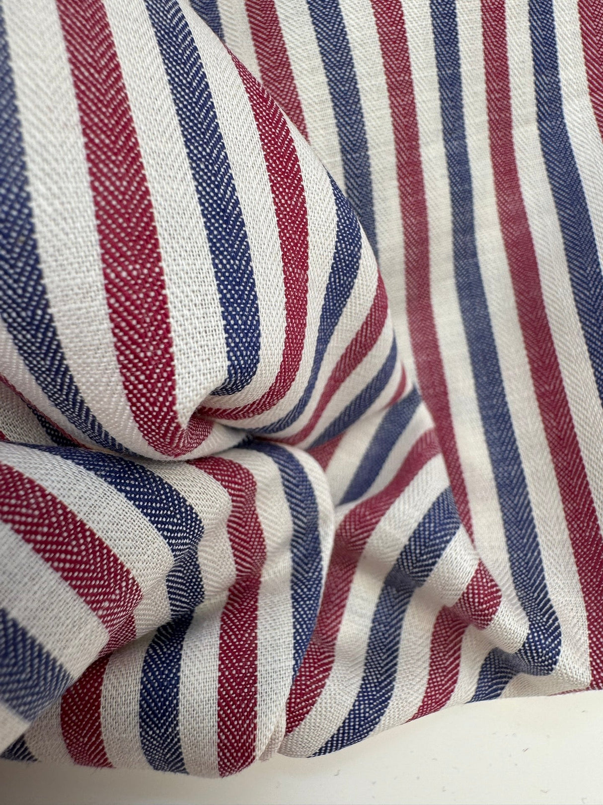 Cotton Twill Fabric Multicolour Stripes Herringbone
