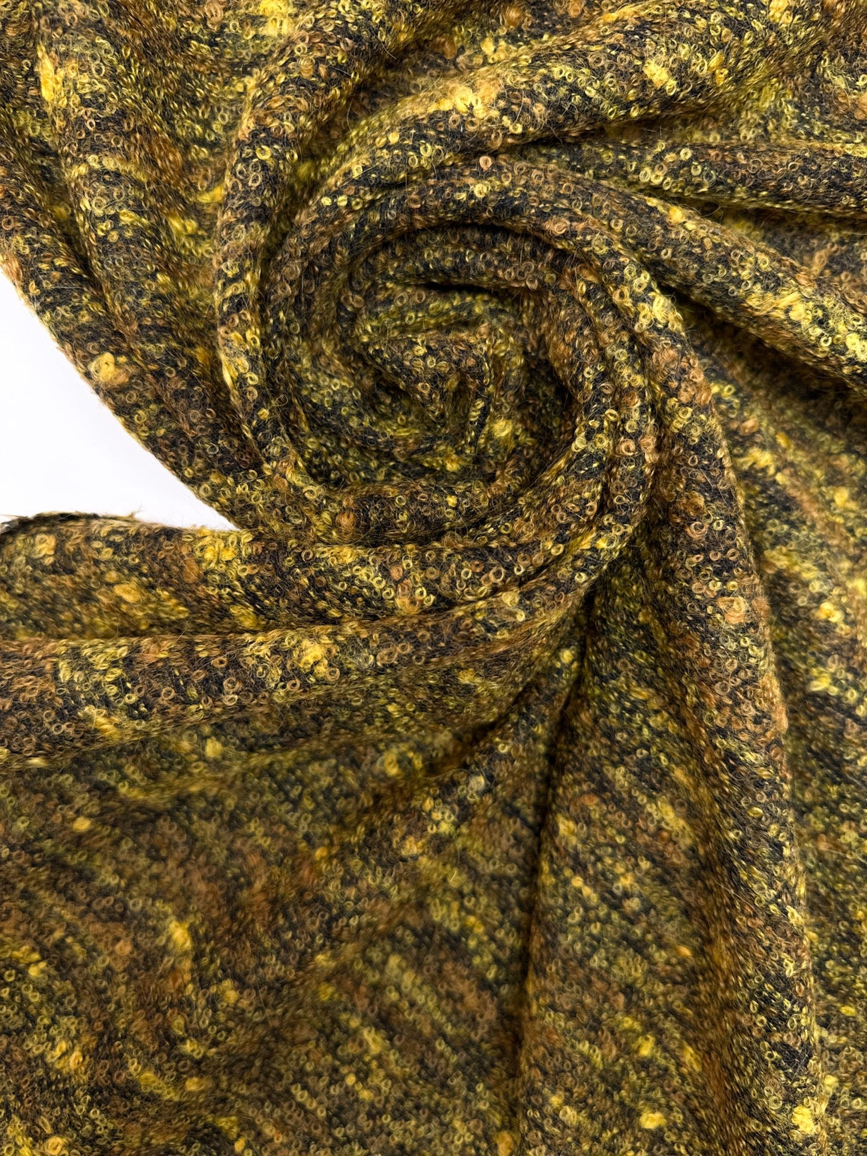 Wool Bouclé Melange Brown Green