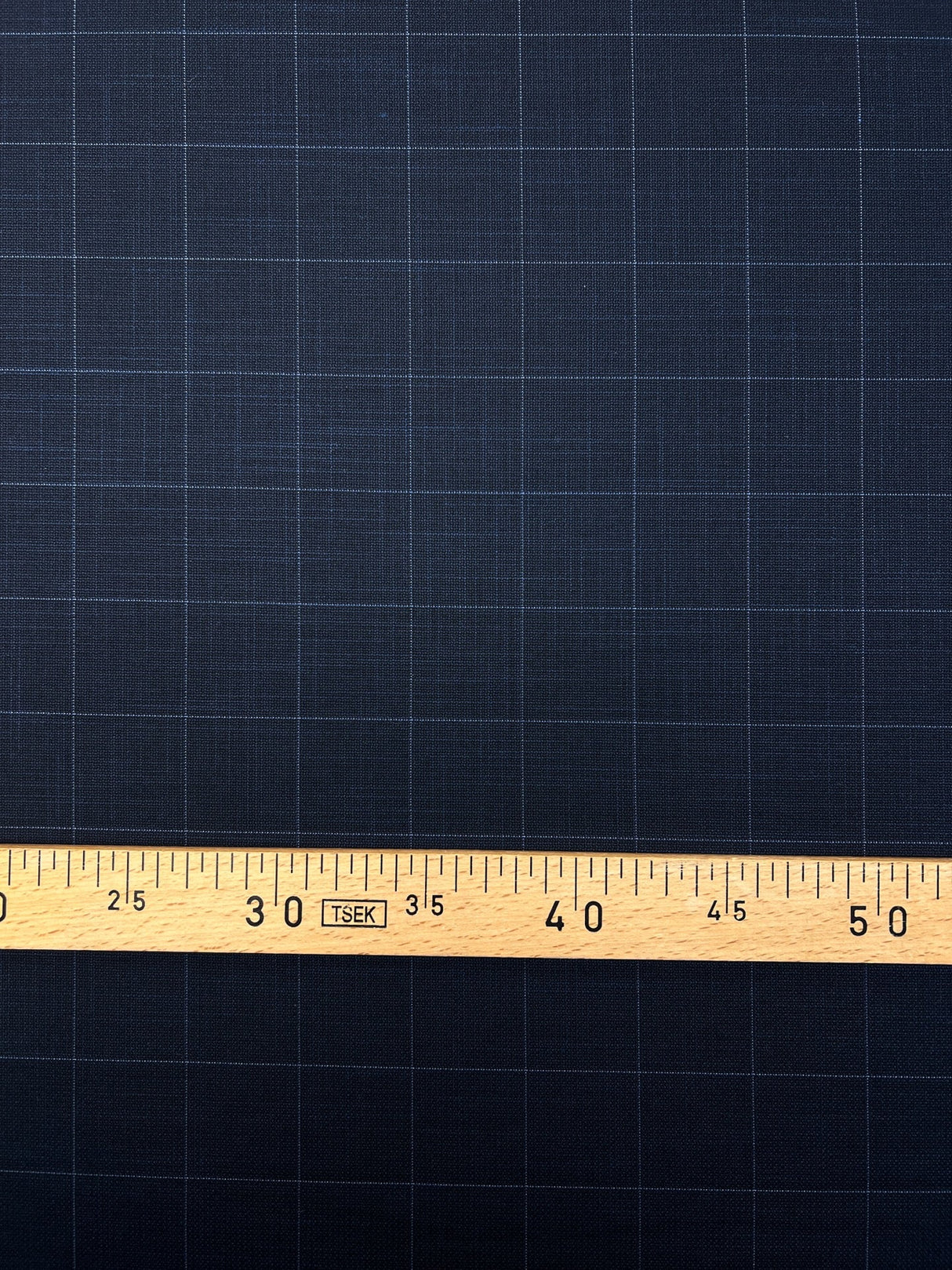 Checked Blue Polyamide Viscose Suiting Fabric