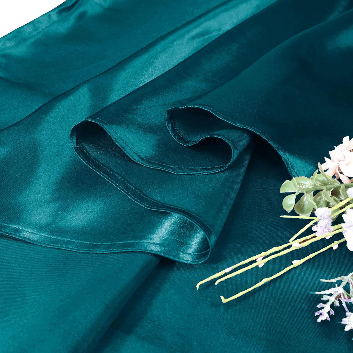 Round Satin Tablecloth 132" Peacock