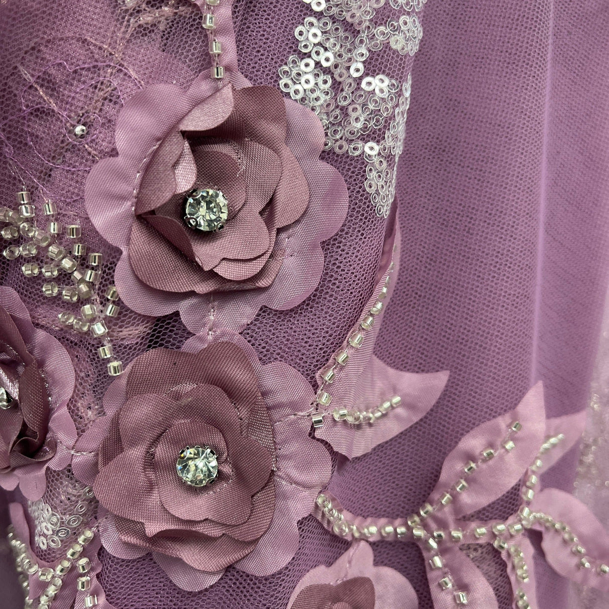 Beaded 3D Floral Lace Fabric 52" Wide