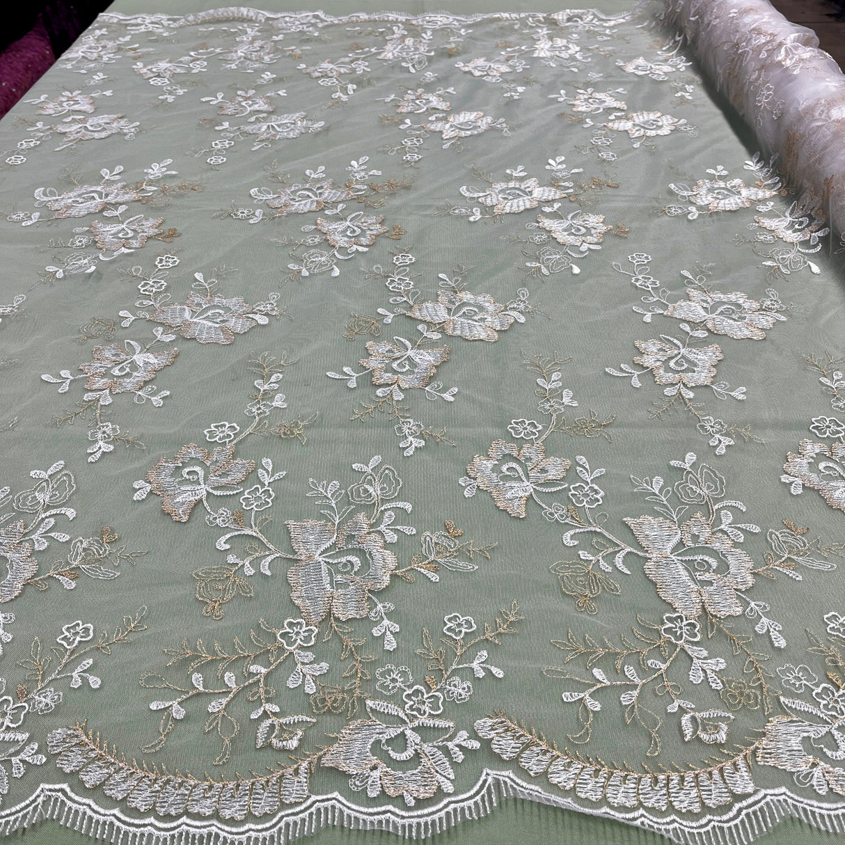Embroidered Lace Mesh Floral