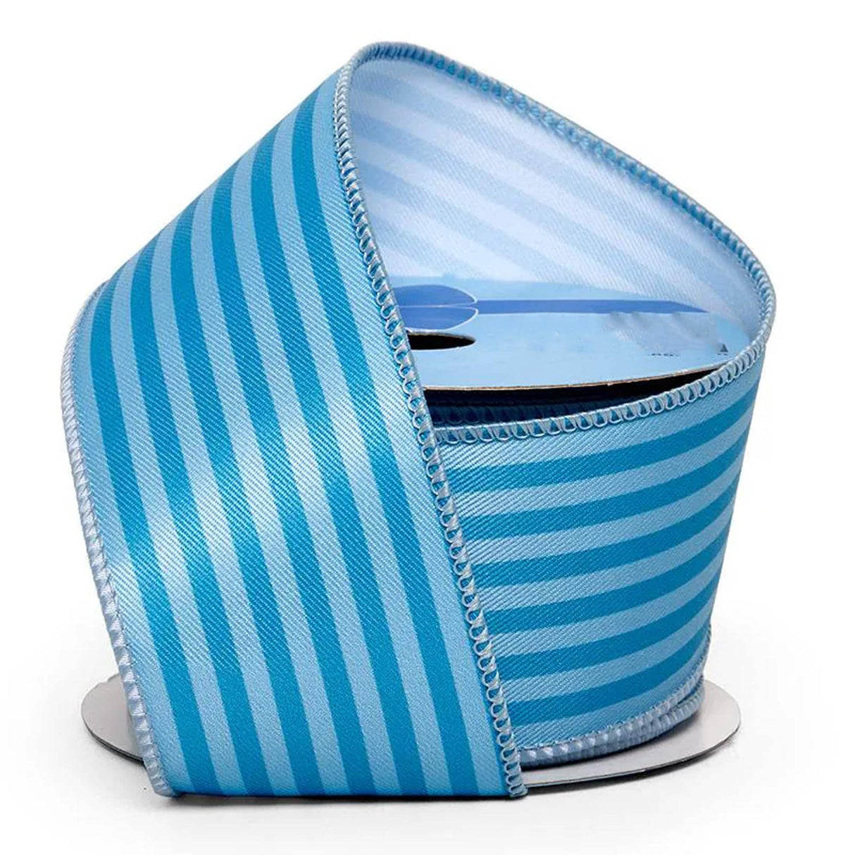 Bright Pinstripes On Wired Ribbon 2 1/2 '' X 10 yd Sky Blue Color 1 / roll