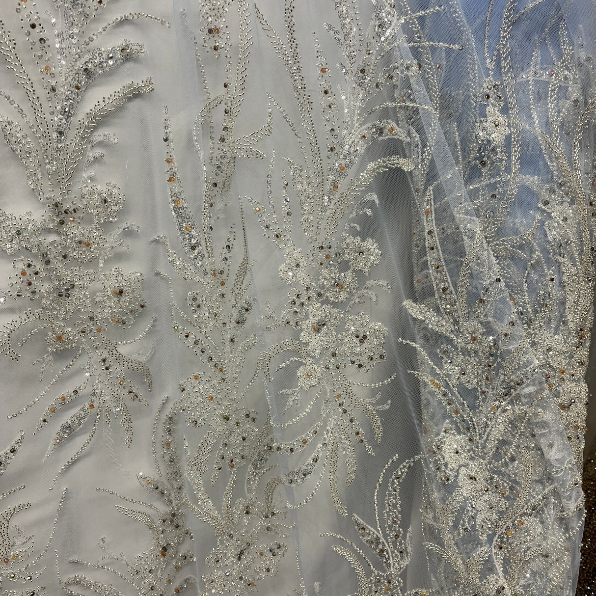 Beaded Embroidered Lace Mesh