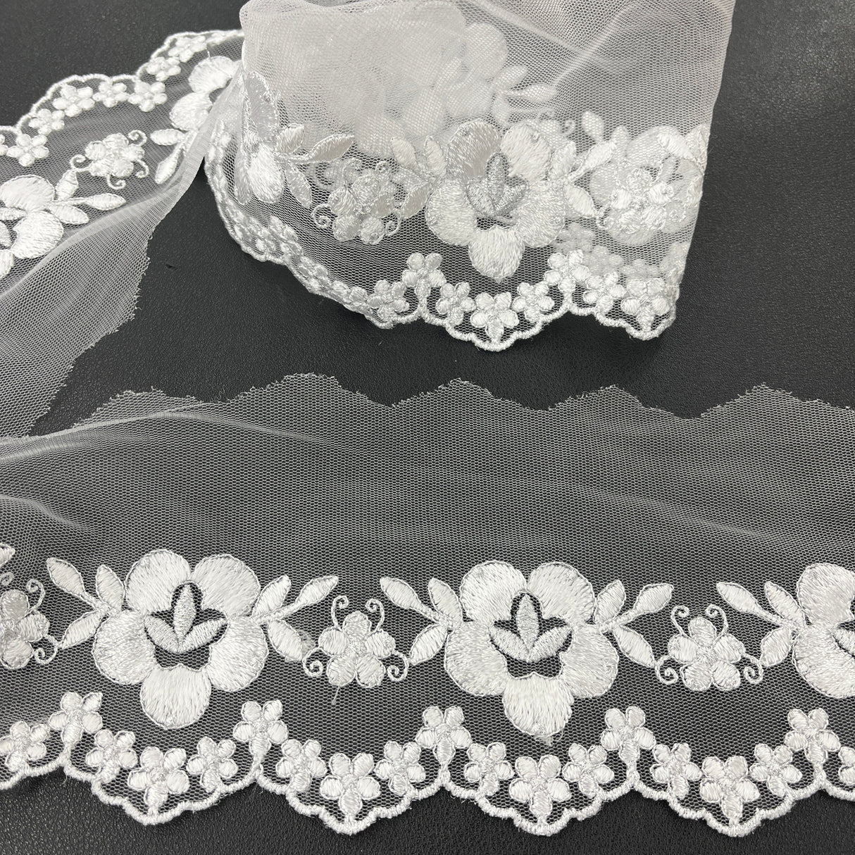 Polyester Lace Trimming Colorful Floral Embroidered 2.5" Wide