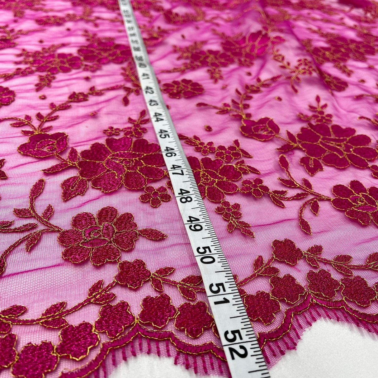 Embroidered Lace Fabric 100% Polyester Net Mesh 52"