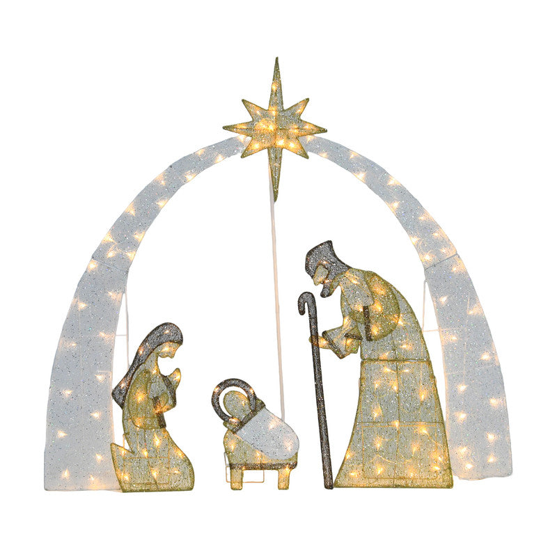 54 Inch Nativity Scene LED with Warm White Lights Indoor Outdoor Christmas Decoration