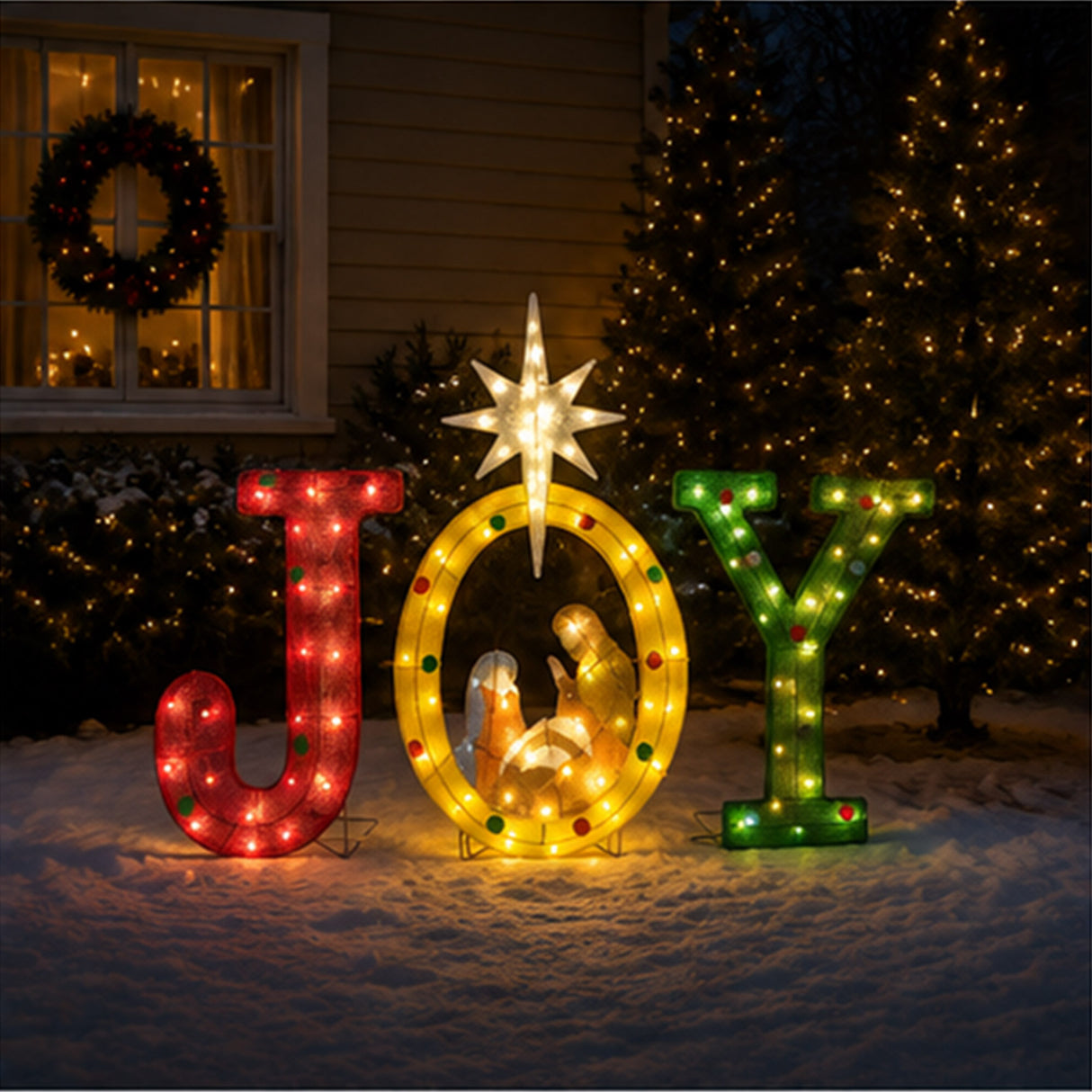 LED Lighted JOY Sign Christmas Outdoor Decoration