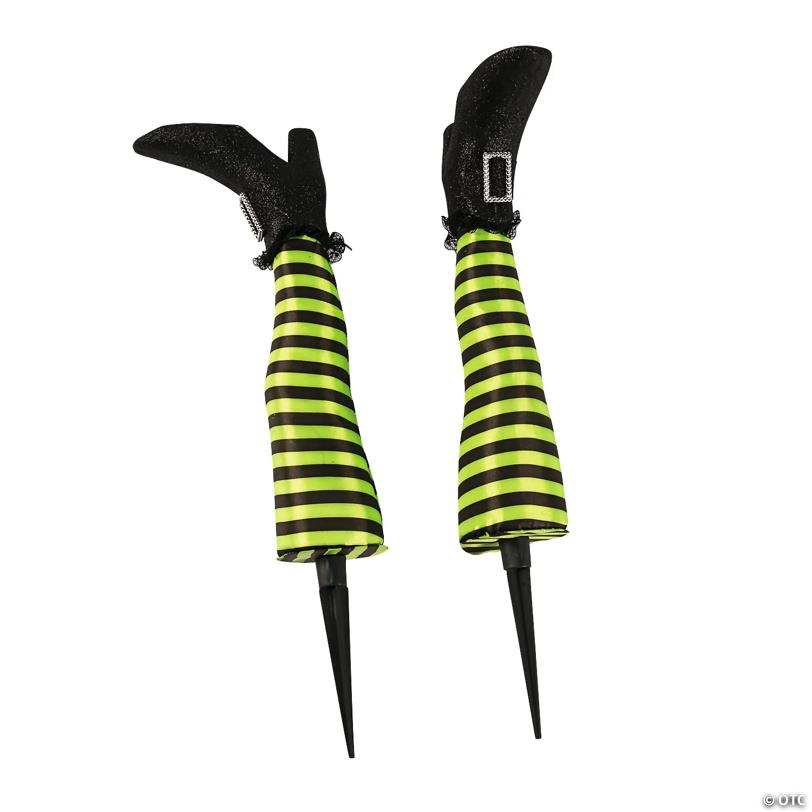 5 1/4" x 18" Witch’s Legs Yard Stakes Halloween Decoration - 2 Pc.