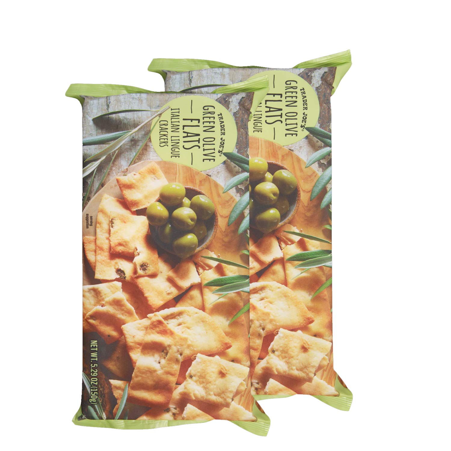 Green Olive Flats Italian Lingue Crackers 5.29 oz