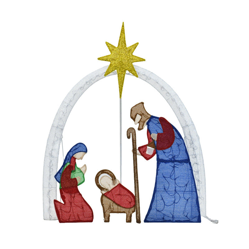 54 Inch Nativity Scene LED with White Lights Indoor Outdoor Christmas Decoration