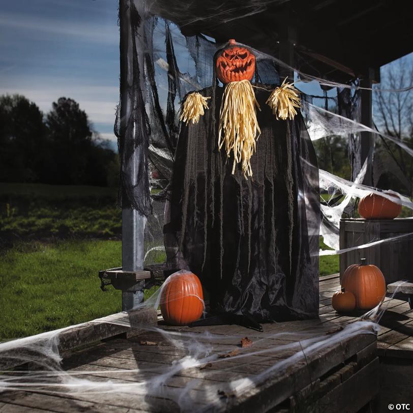 5' 6" Standing Shaking Pumpkin Reaper Halloween Decoration