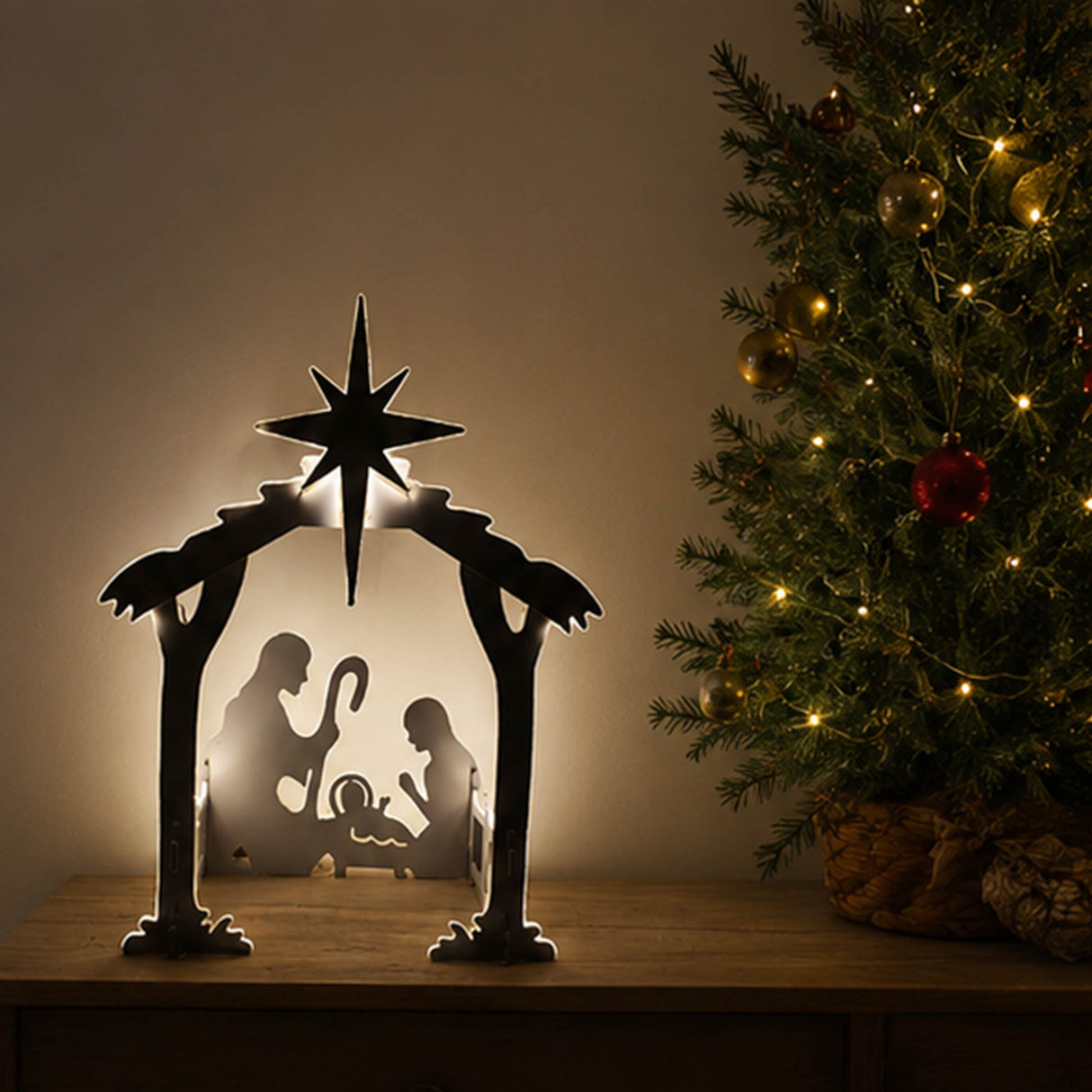 54" Lighted Nativity Scene Christmas Yard Decoration