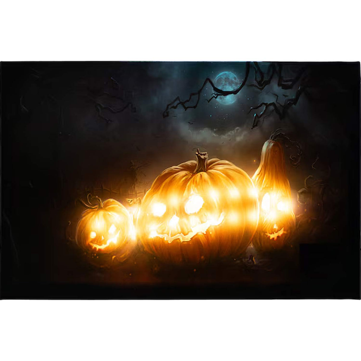 Northlight 15.75 Inches Hanging Lighted Jack-o-Lantern Halloween Wall Art