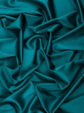 Stretch Satin Teal Green