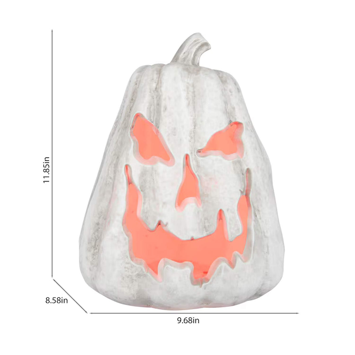 Haunted Living 1-ft LIghted Aged White Creep Jack-O-Lantern