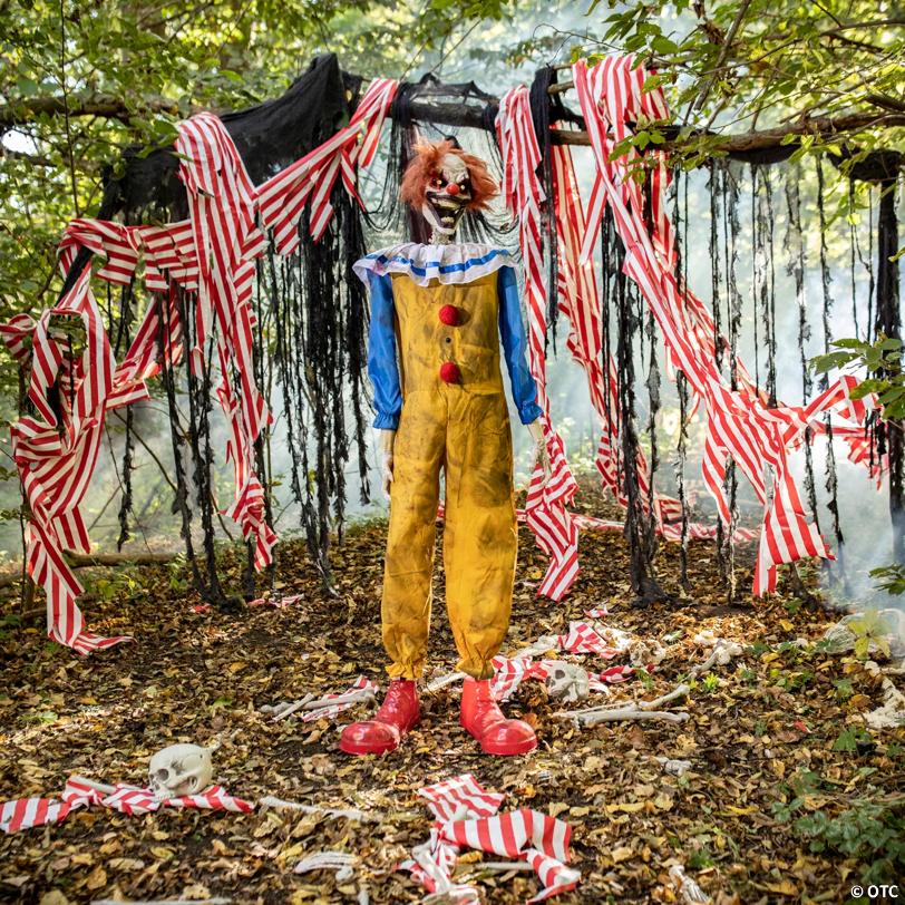 5 Ft. Animated Light-Up Twitching Clown Halloween Decoration