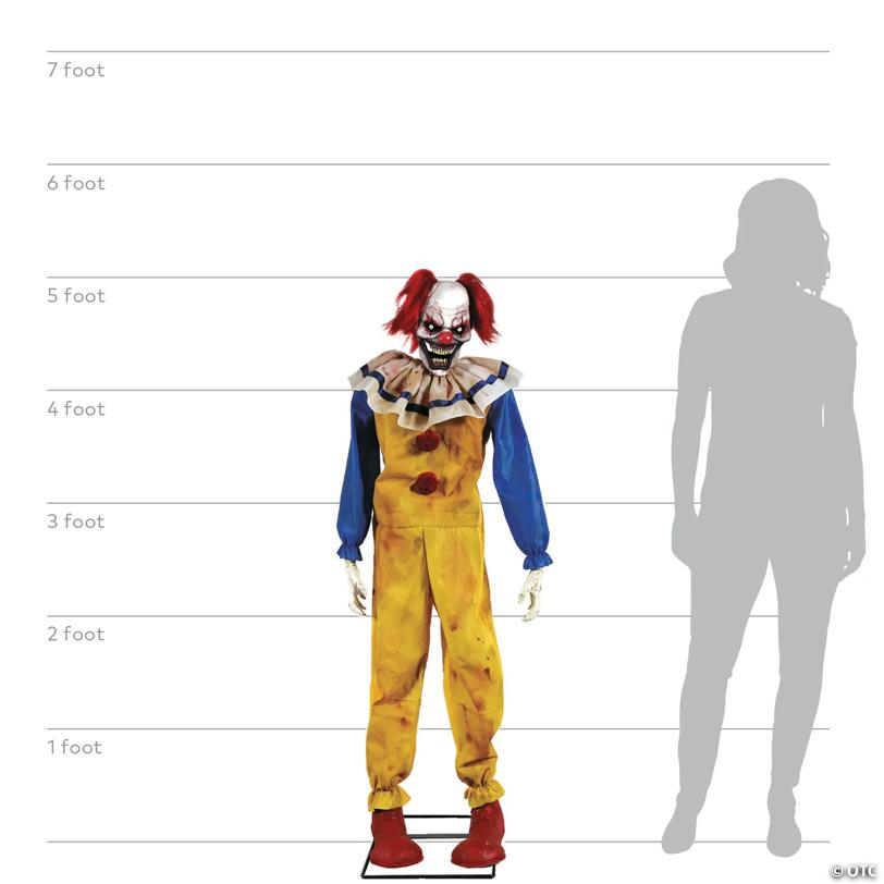 5 Ft. Animated Light-Up Twitching Clown Halloween Decoration