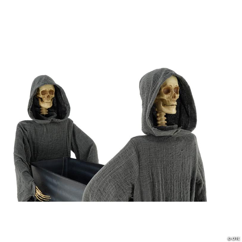 5 Ft. Two Skeleton Reapers Carrying a Coffin Halloween Decoration