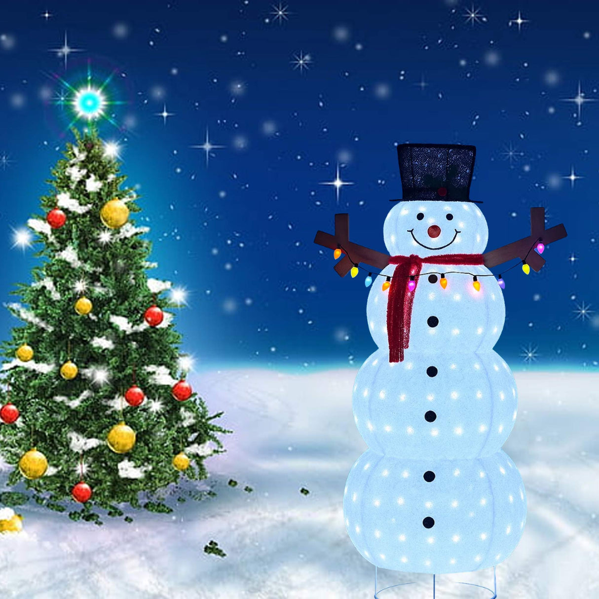 60 Inch Plush Lantern Snowman Indoor Outdoor Christmas Holiday Decoration