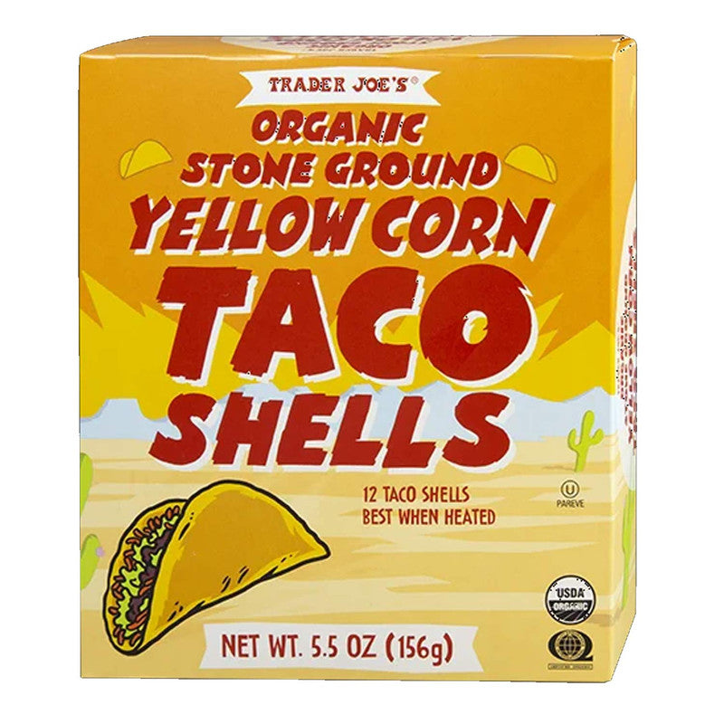 Trader Joes Organic Stone Ground Yellow Corn Taco Shells/5.5 Oz