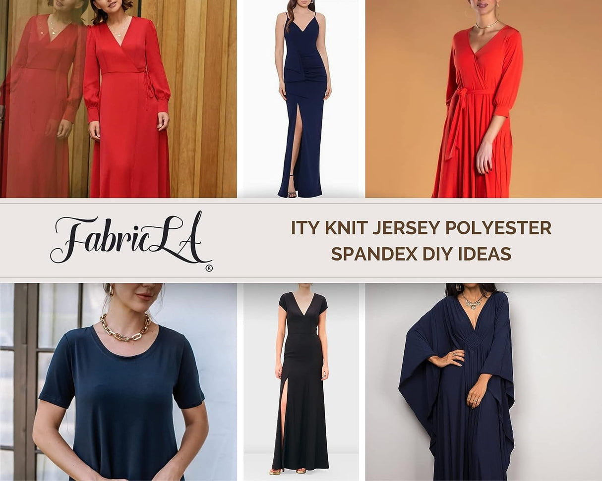 Polyester Spandex Fabric Navy ITY