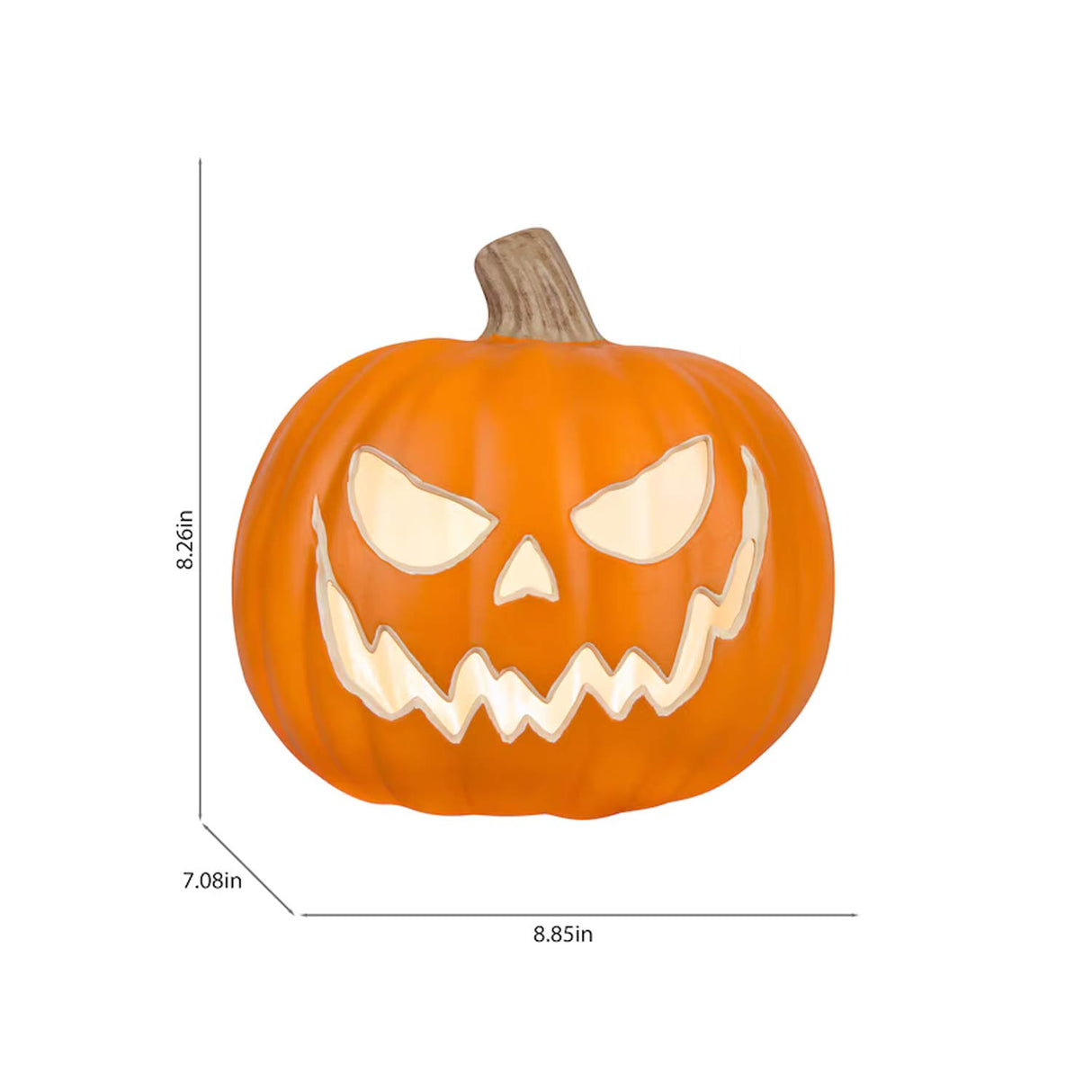 8.50 Inches Tall Haunted Living Lighted Jack-O-Lantern Creepy Face Halloween Decoration