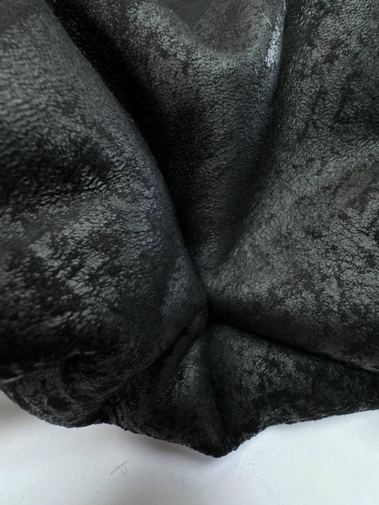 Black Acetate Polyester Faux Fur