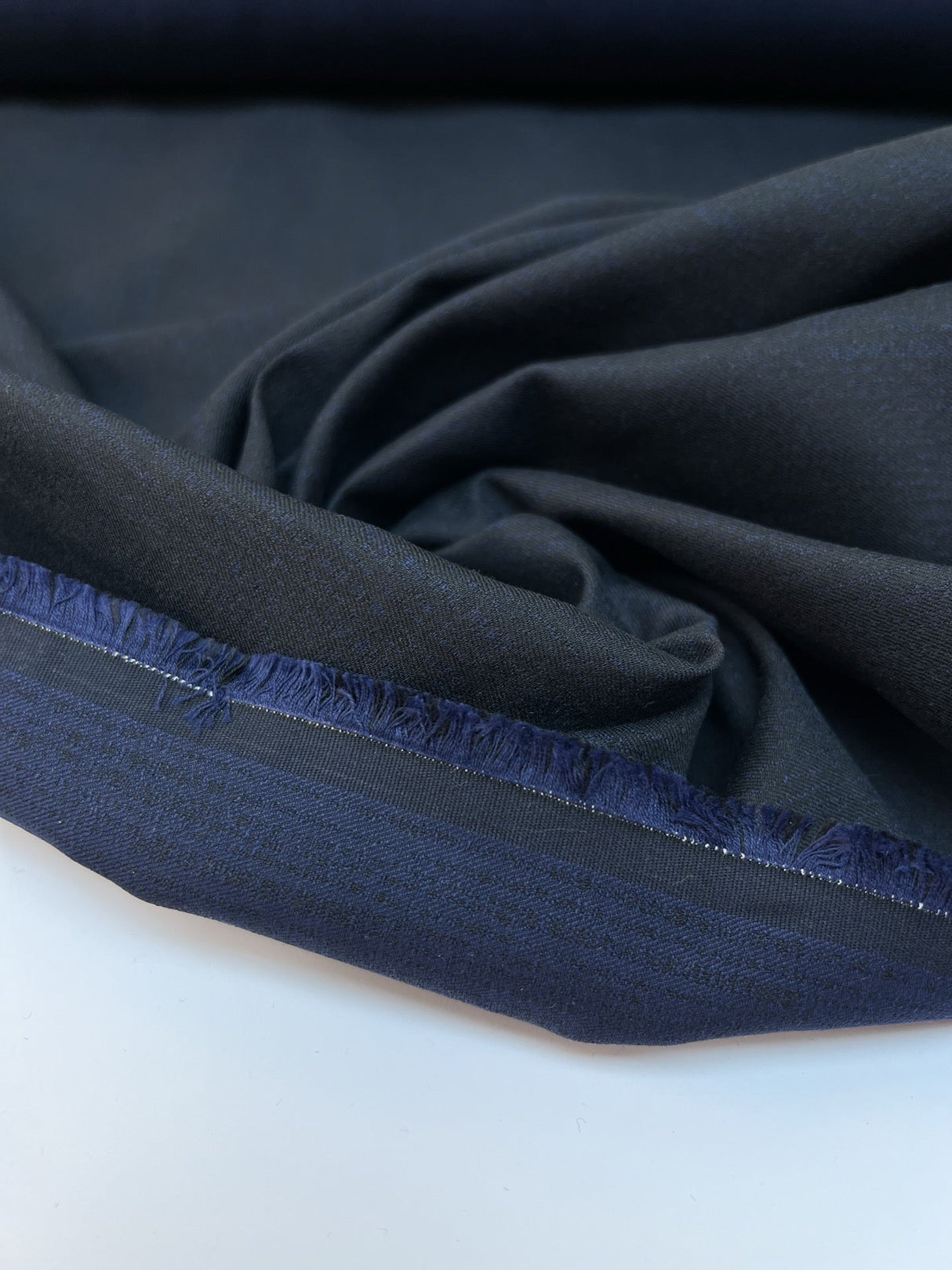 Viscose Cotton Fabric Blue Black Abstract Print