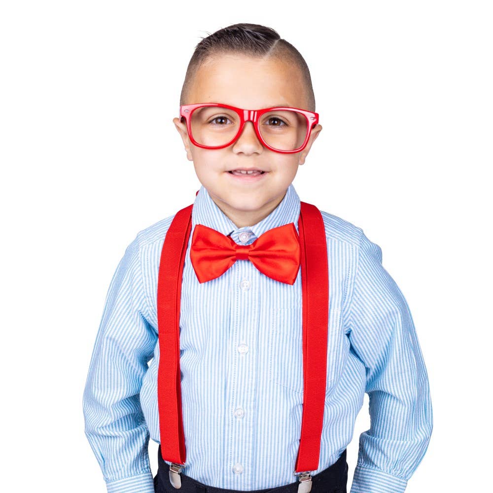 Kids Neon Suspender, Bowtie Accessory Set
