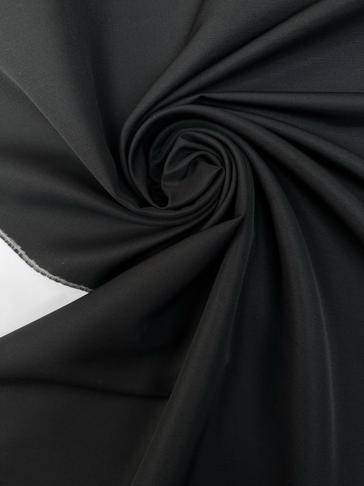 Wool Blend Rep Suiting Fabric Black