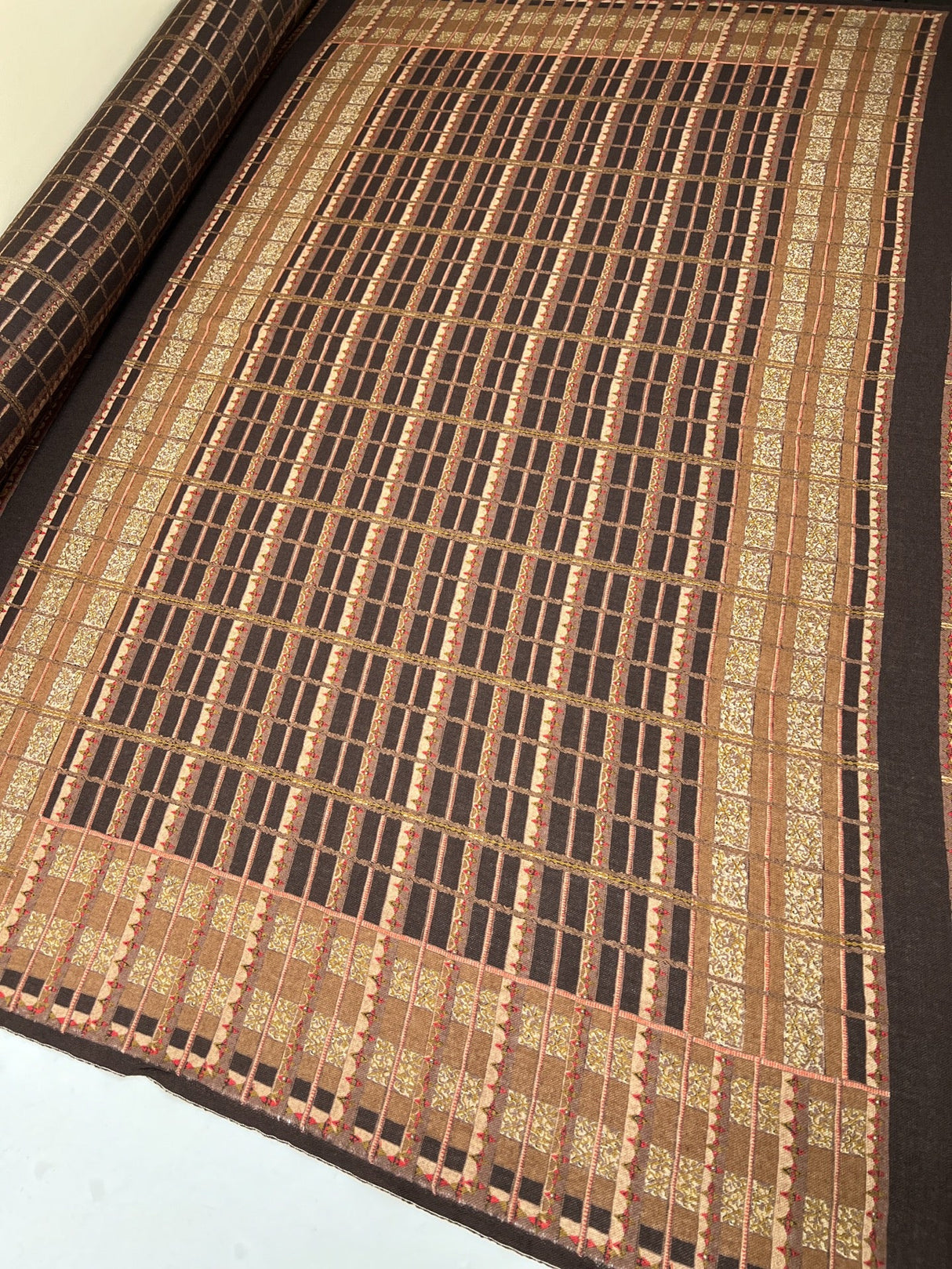 Wool Fabric Brown Striped