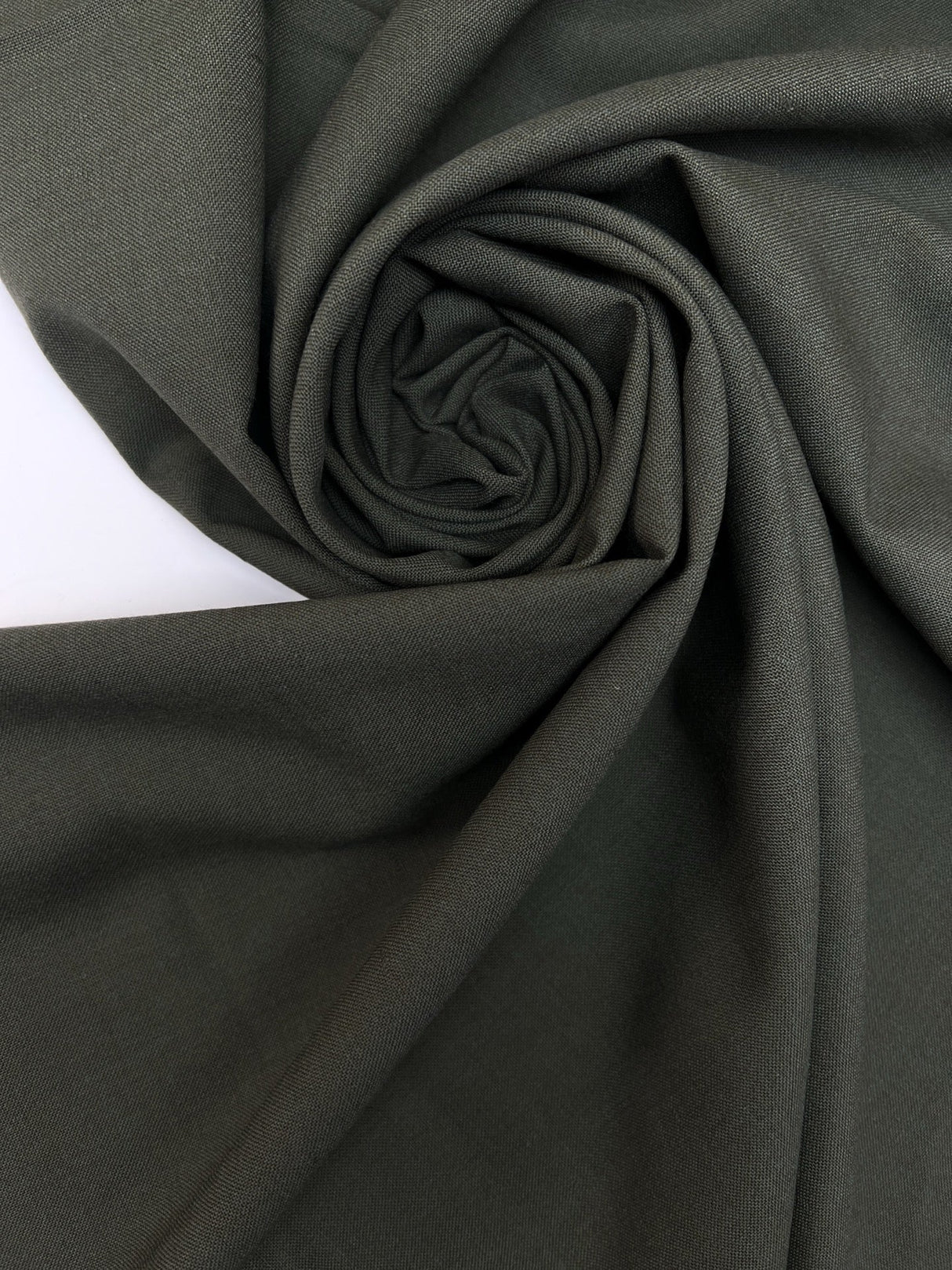 Wool Polyamide Plain Weave Green Suiting