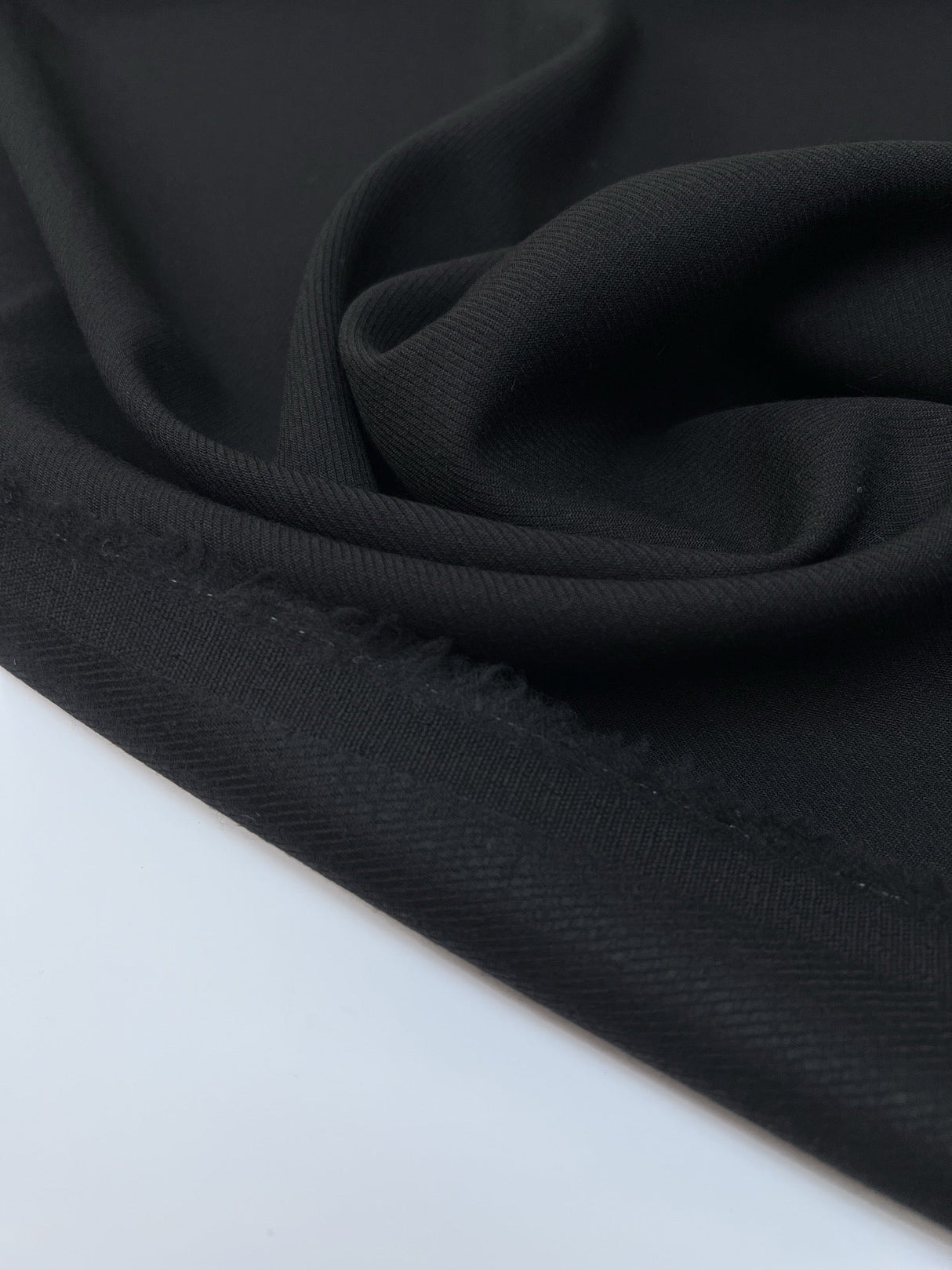 Black Wool Twill Fabric
