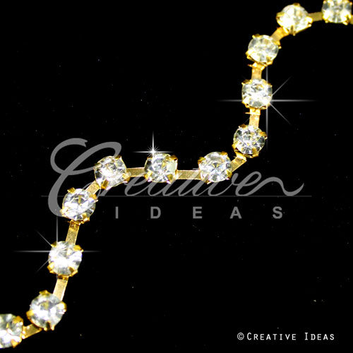 5Mm Rhineston Chain (Separated) - 5 Yards (Gold)