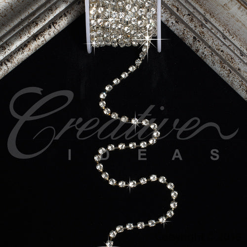 5Mm Rhineston Chain (Separated) - 5 Yards (Silver)