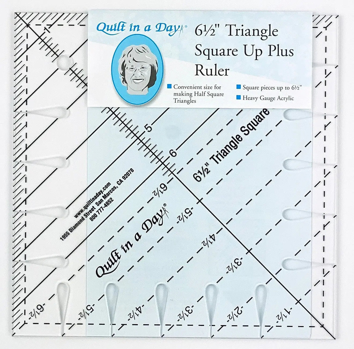 Quilting Ruler Acrylic 6.5in Triangle Square Up PLUS