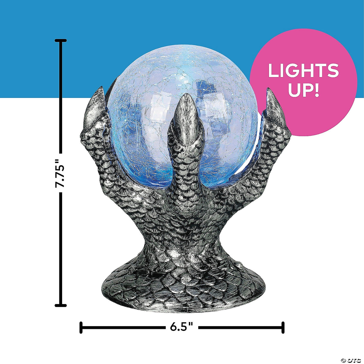 6.5 in. Light-Up Mystic Crystal Ball Tabletop Halloween Decoration