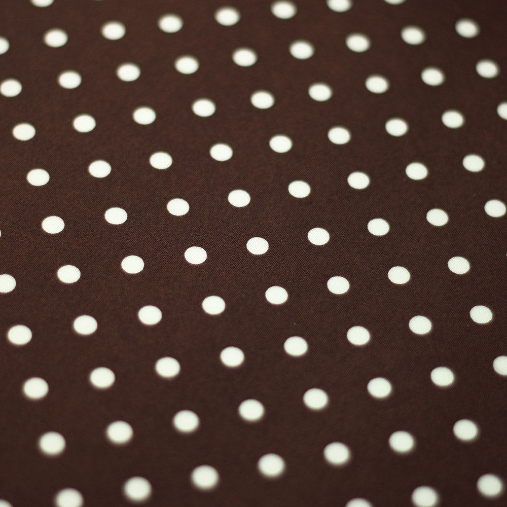 Polka Dots Nylon Spandex Fabric - Multiple Colors Small White Dots, 58/60" Width (1 Yard)