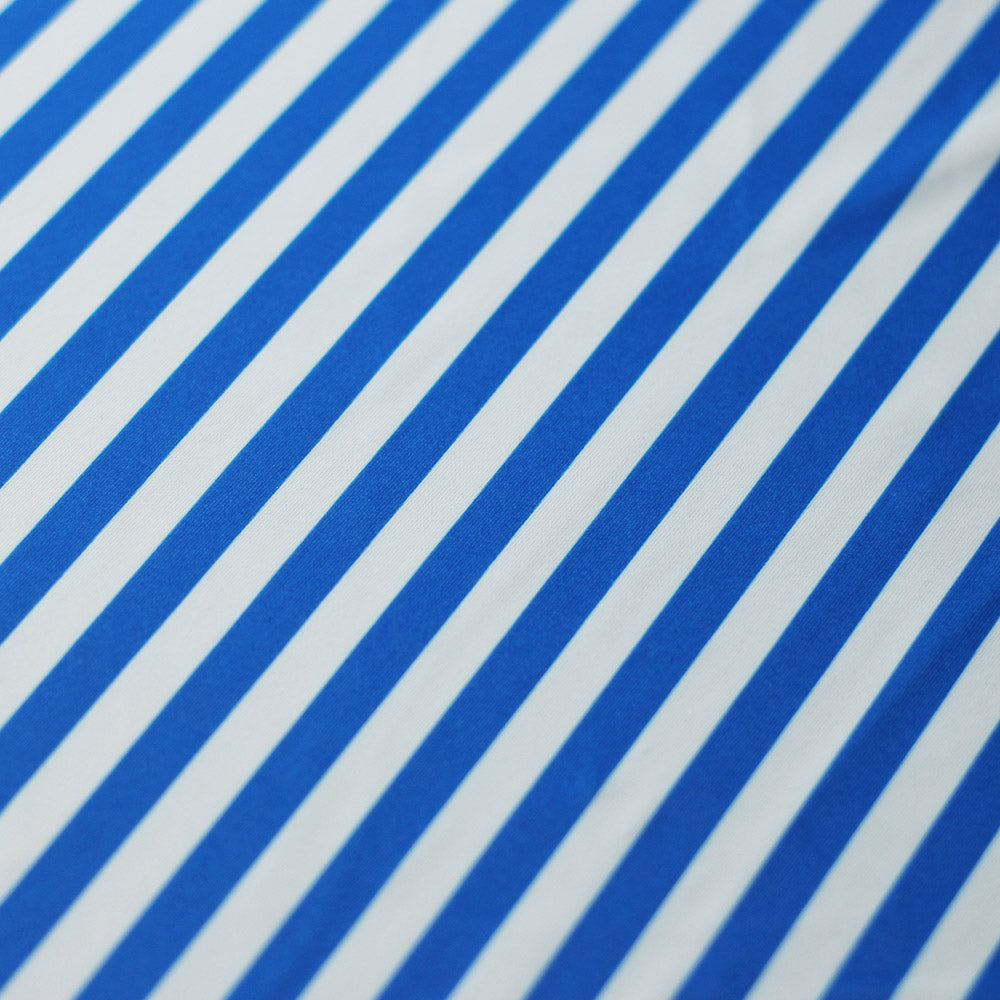 Classic Tricot Stripes Polyester Spandex Fabric - Wide Stripe Print, Black/White, Navy/White, Red/White, Turquoise/White, 58/60" Width (1 Yard)