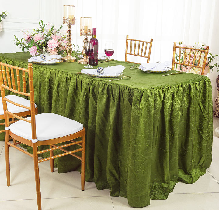 Ruffled Fitted Crushed Taffeta Tablecloth With Skirt