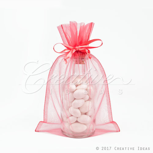 6"X 9" Organza Pouches-Sold By A Dozen Pieces ( 6 Pieces/Inner Pack) (Coral)