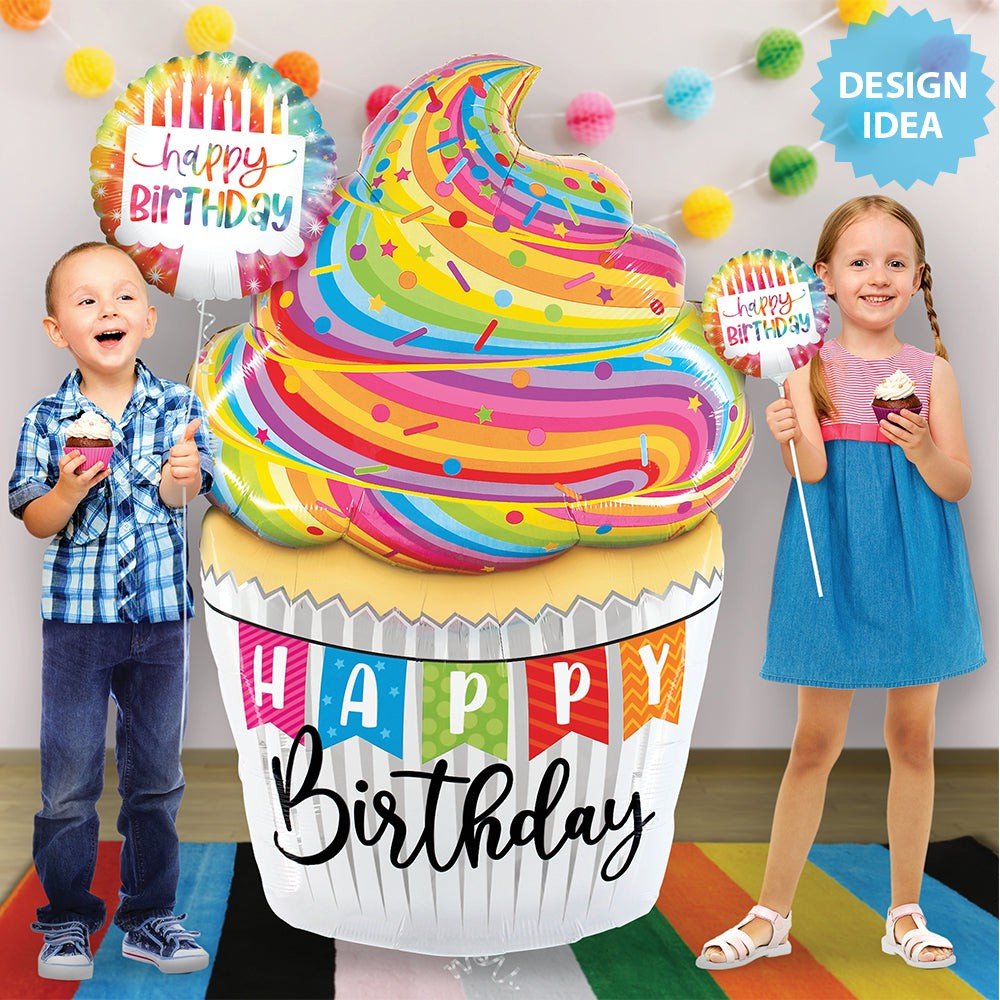 Foil Balloon Special Delivery Birthday Cupcake