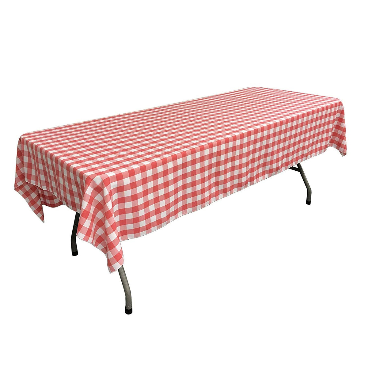 Rectangular Polyester Poplin Fabric - Gingham Checkered, 60" Wide x 108" Long (1 Tablecloth)