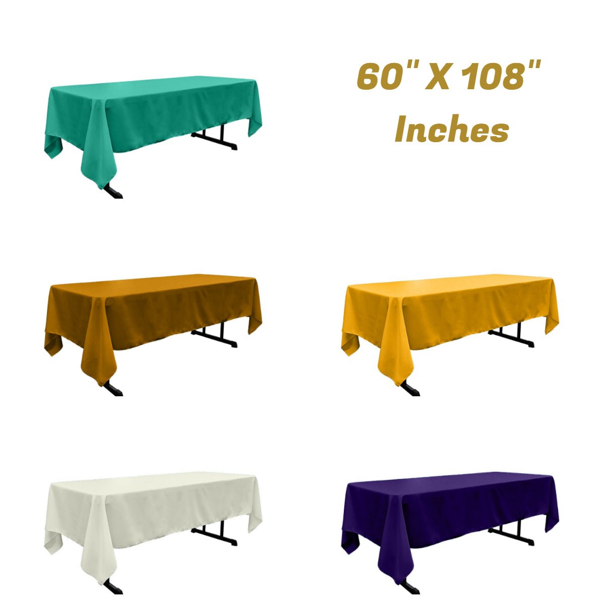 Polyester Poplin Fabric - Rectangular Tablecloth, 60" X 108" (1 Piece)