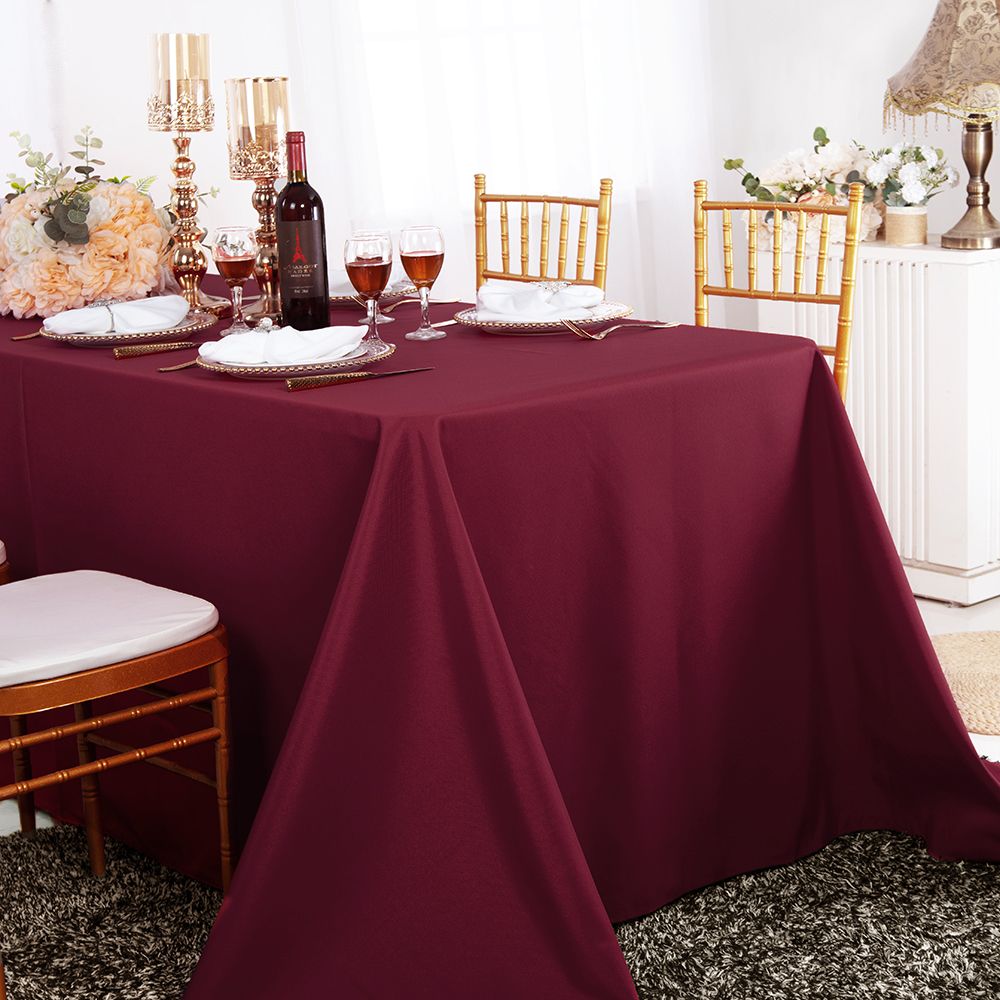 Rectangular Polyester Tablecloth 54x96 Burgundy
