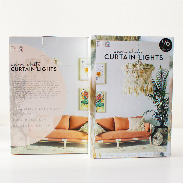 96 LED 6 Strand Curtain Light Battery Operated