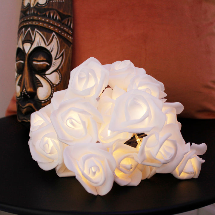 20 LED 5MM Lights with PE rose flowers